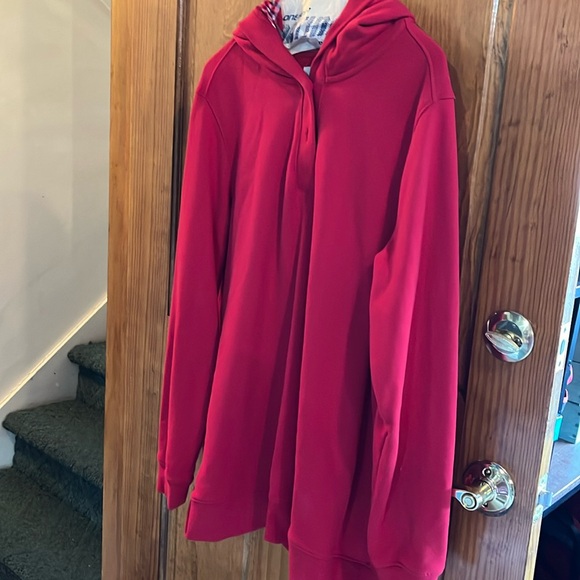 Lands End Red Hooded Sweatshirt Size XL - Picture 1 of 7